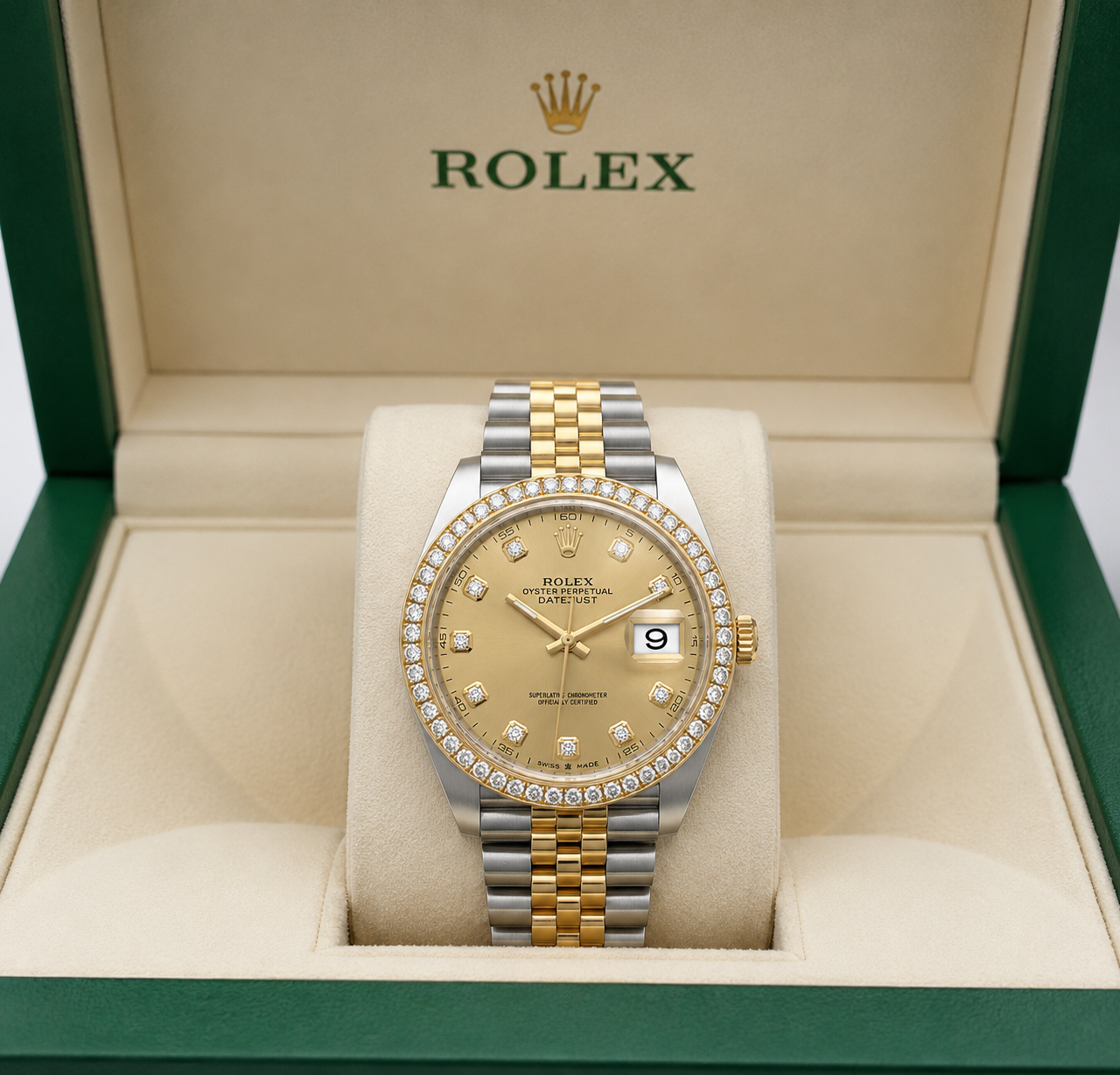 Rolex Oyster Perpetual Datejust Watch 126333 for Mens | 41MM | Diamond Dial - Diamond Bezel