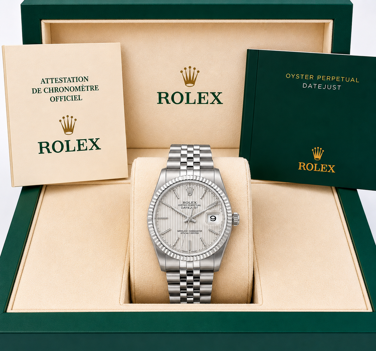 Rolex Datejust Watch | 36MM | Tapestry Dial | Jubilee Band 16014 B & P