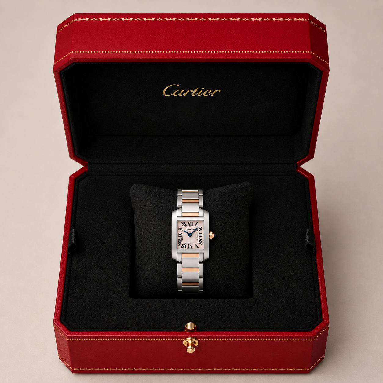 Cartier Tank Francaise Rose Gold and Stainless Steel Quartz W51027Q4