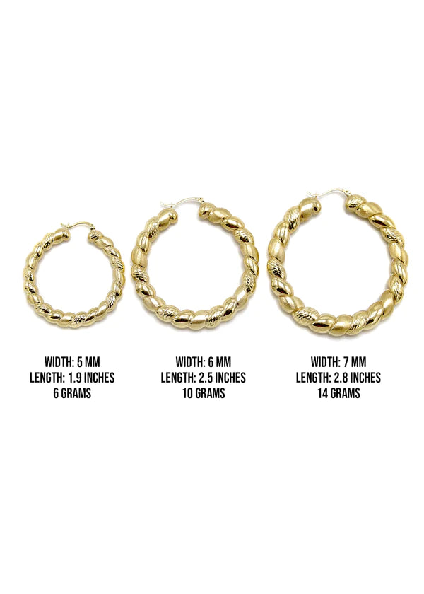 10K Womens Gold Hoop Earrings | Customizable Size