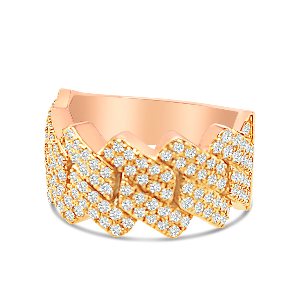Mens Diamond Cuban Pinky Ring | 14K Gold | 1.78CTW | Two-Tone and Multi Color Options Available