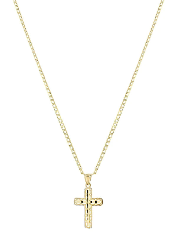 10K Gold Crucifix / Cross Necklace For Men | 3.1 Grams