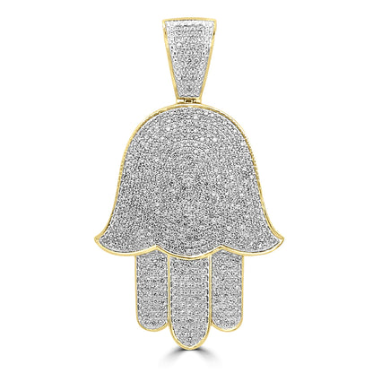 Hamsa Pendant - Yellow Gold Diamond | 2.17CTW | 10K