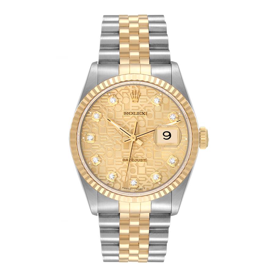 Rolex Datejust 16233 Watch for Men | 36MM | Anniversary Diamond Dial | Two Tone