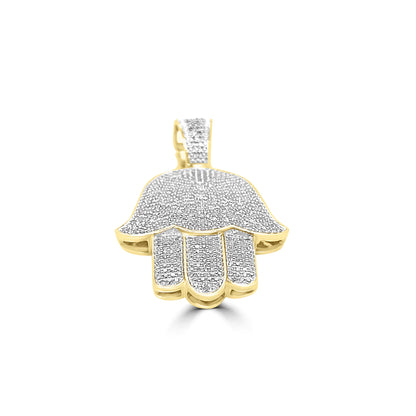 Hamsa Pendant - Yellow Gold Diamond | 2.17CTW | 10K