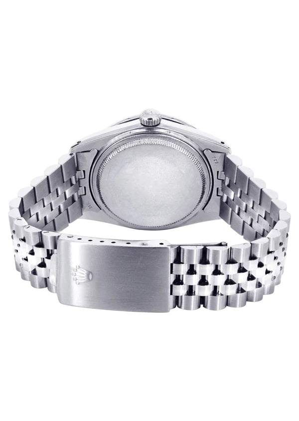 Rolex Datejust Watch 16014 for Men | 36Mm | Blue Black Diamond Roman Dial | Jubilee Band