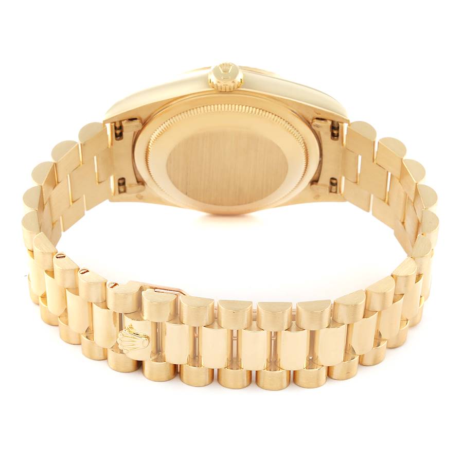 Rolex President Day-Date Watch 18038 for Men | 36MM | Yellow Gold Black Diamond Dial | 18K