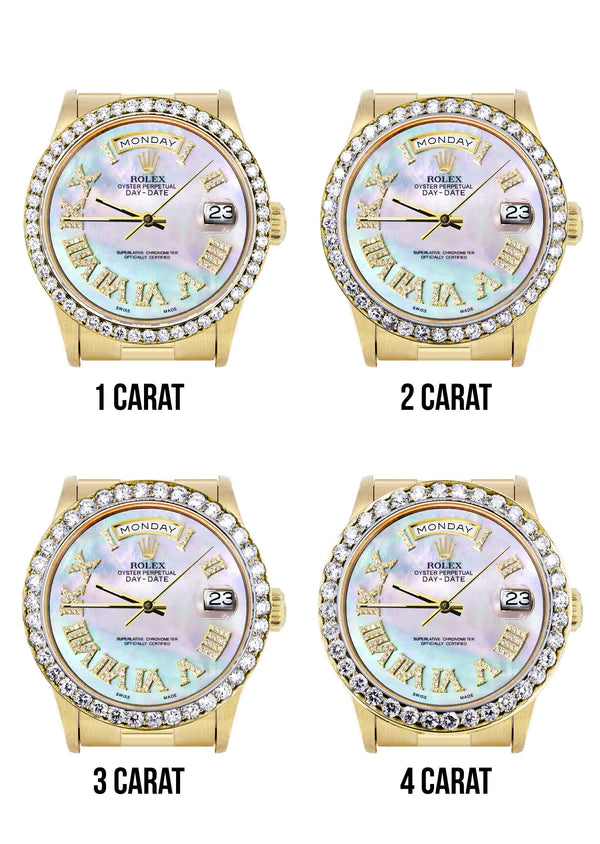 Rolex Day-Date Presidential | Model 18238 | 18K Yellow Gold | 36MM | Diamond Bezel | Light Mother of Pearl Diamond Roman