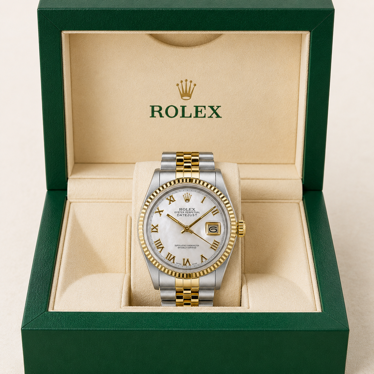 Rolex Datejust | 36MM | Mop Roman Dial | Two Tone |  Jubilee Band 16013