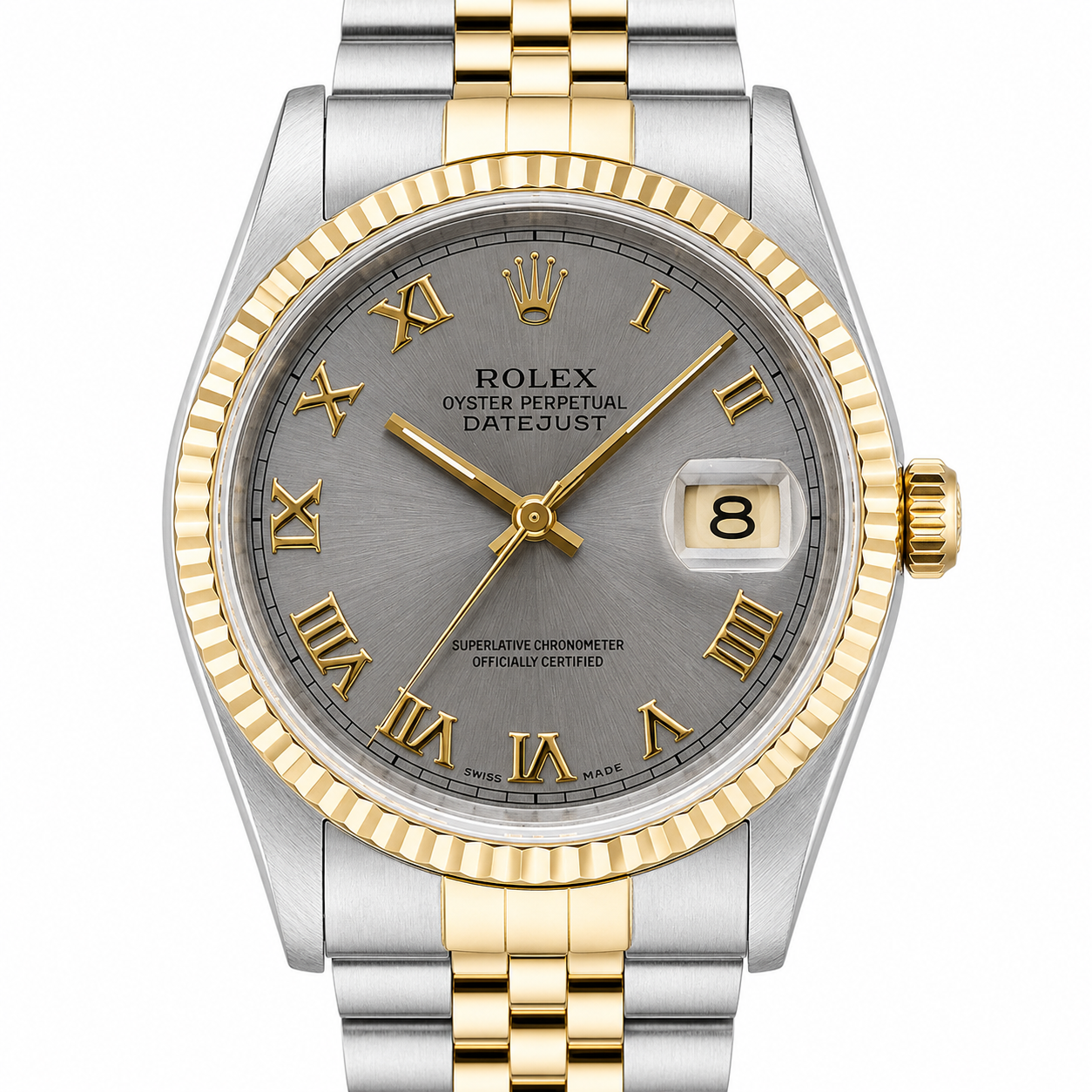 Rolex Datejust | 36MM | Grey Roman Dial | Two Tone |  Jubilee Band 16013