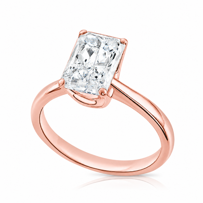 2.55CT E VS1 Radiant Lab Grown Diamond Engagement Ring 14kt