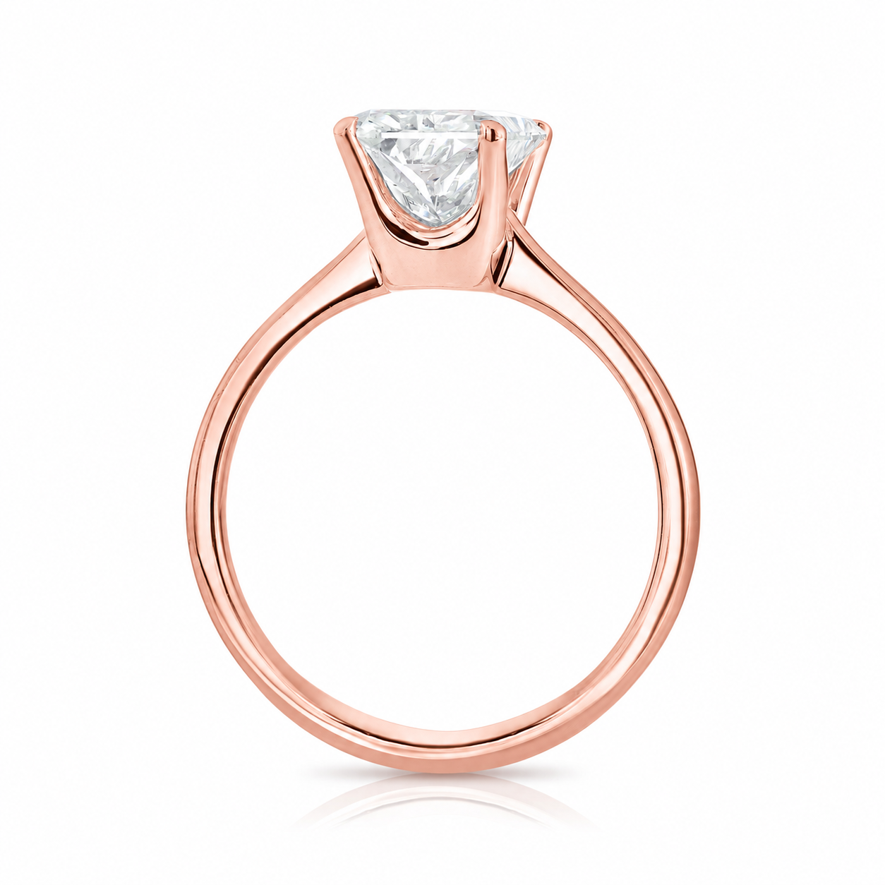 2.55CT E VS1 Radiant Lab Grown Diamond Engagement Ring 14kt