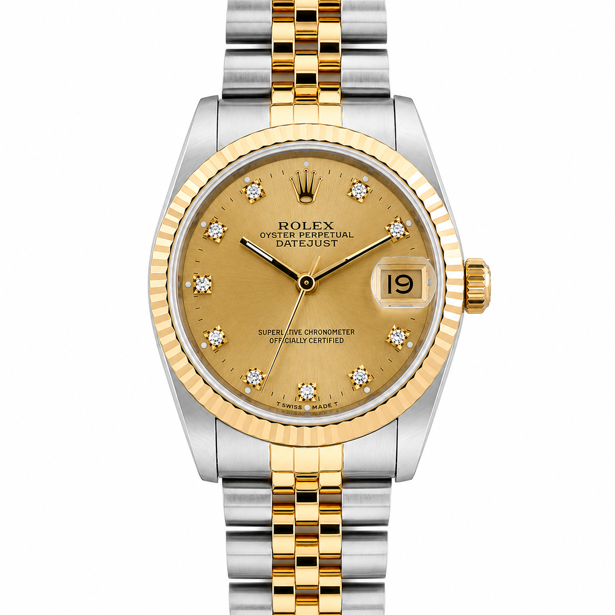 Rolex DateJust 16233 | 36MM | Diamond Champagne Dial | Two Tone | Jubile Band B & P