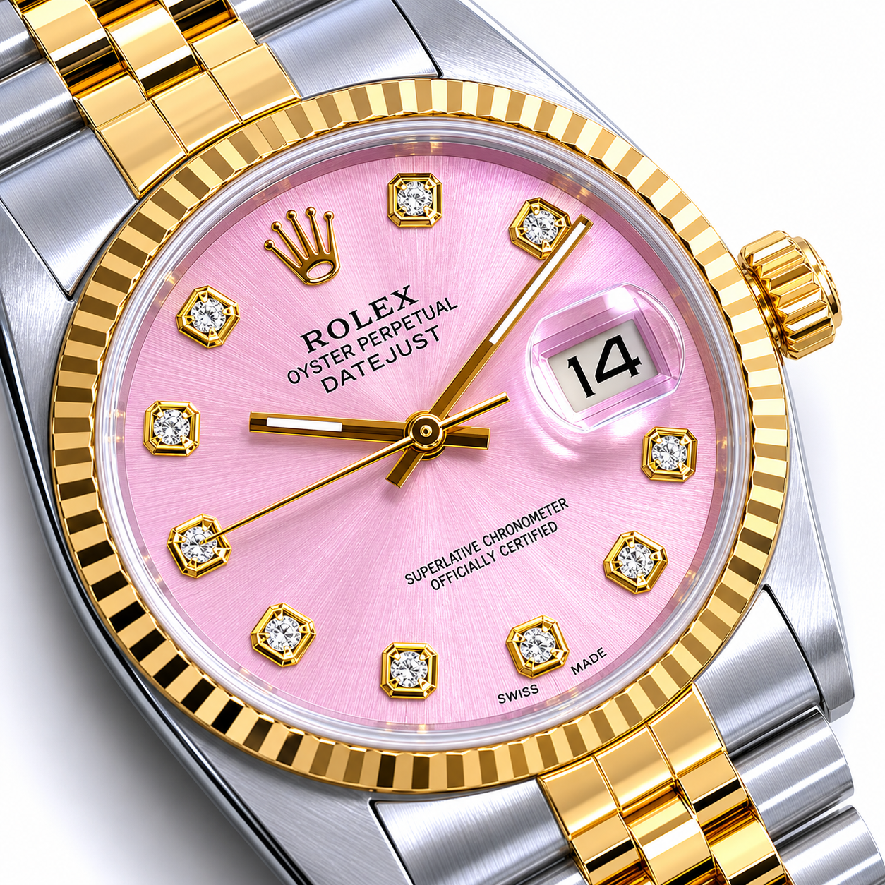 Rolex Datejust | 36MM | Pink Diamond Dial | Two Tone |  Jubilee Band 16013