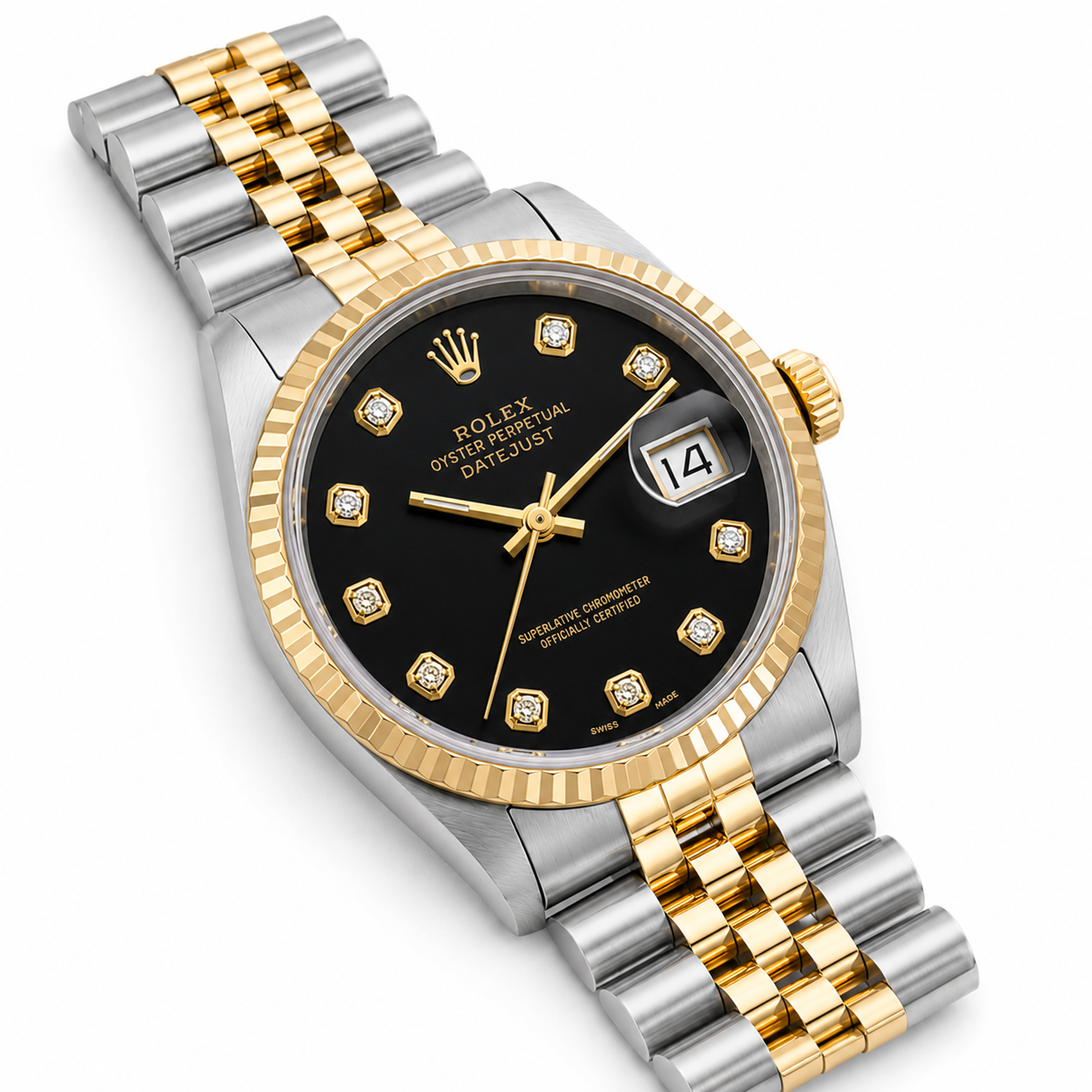 Rolex Datejust | 36MM | Black Diamond Dial | Two Tone |  Jubilee Band 16013