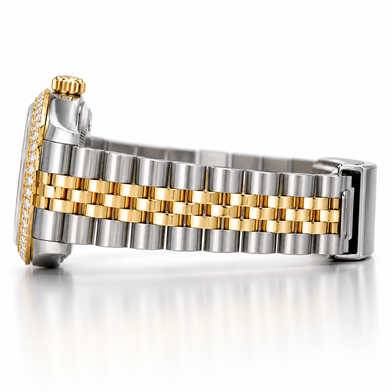Rolex Datejust Watch | 31MM | Champagne Stick Dial  | Jubilee Band Diamond Bezel 68273