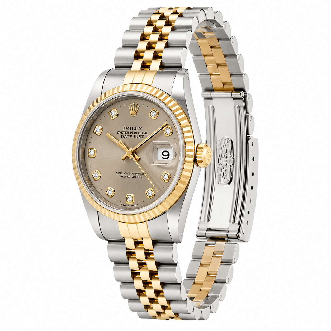 Rolex Datejust Watch | 36MM | Grey Diamond Dial  | Jubilee Band | 16013