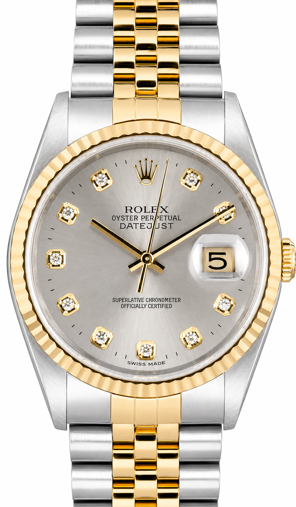 Rolex Datejust Watch | 36MM | Grey Diamond Dial  | Jubilee Band | 16013