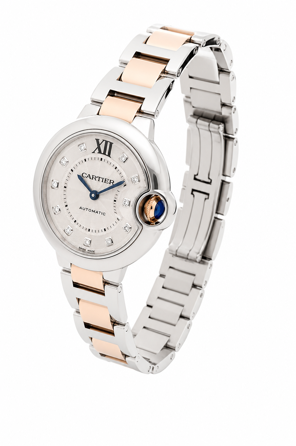 Cartier Ballon Bleu Rose Gold and Stainless Steel Automatic  WE902061, 33 mm diameter, Steel/Rose Gold