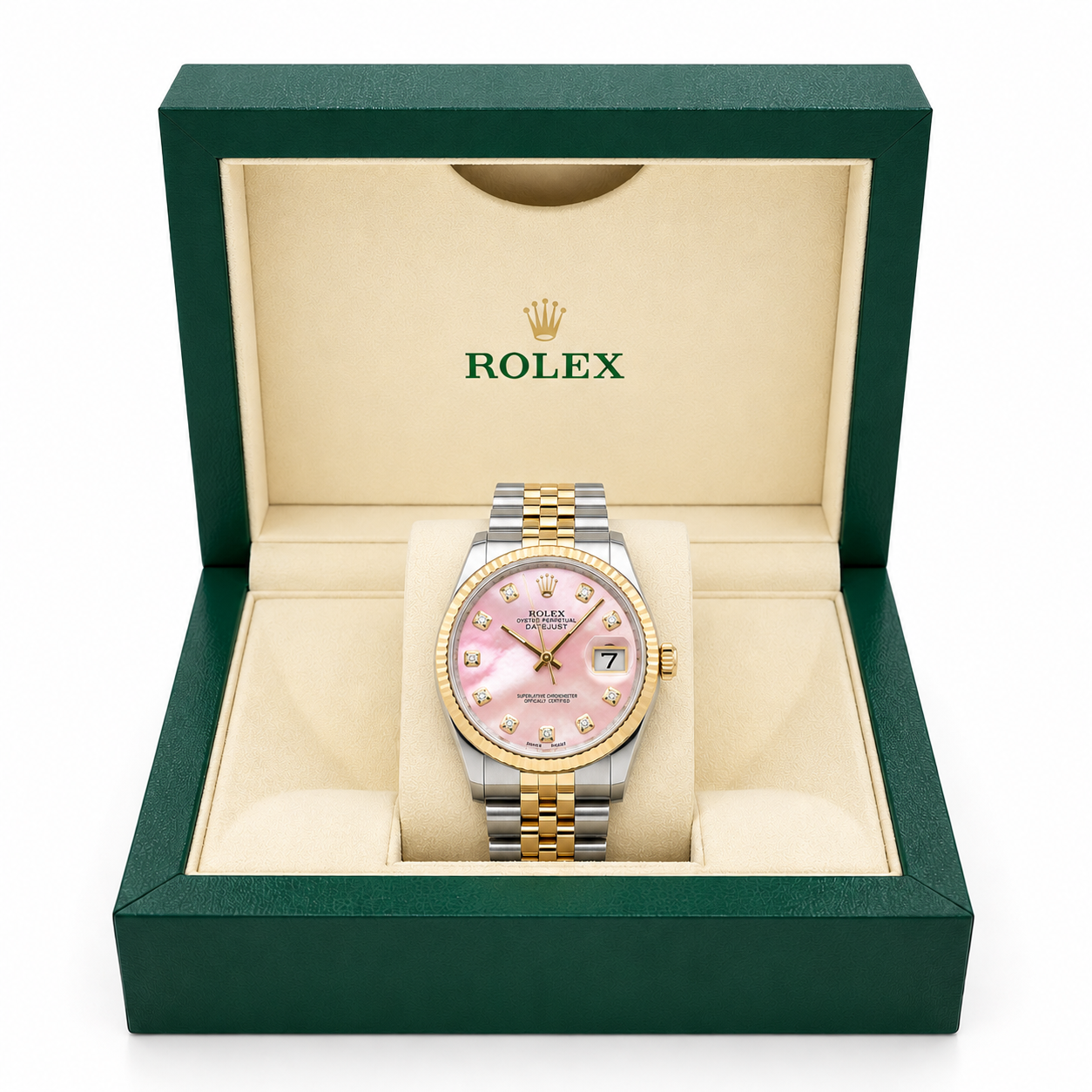 Rolex Datejust Watch | 31MM | Pink Mop Diamond Dial  | Jubilee Band