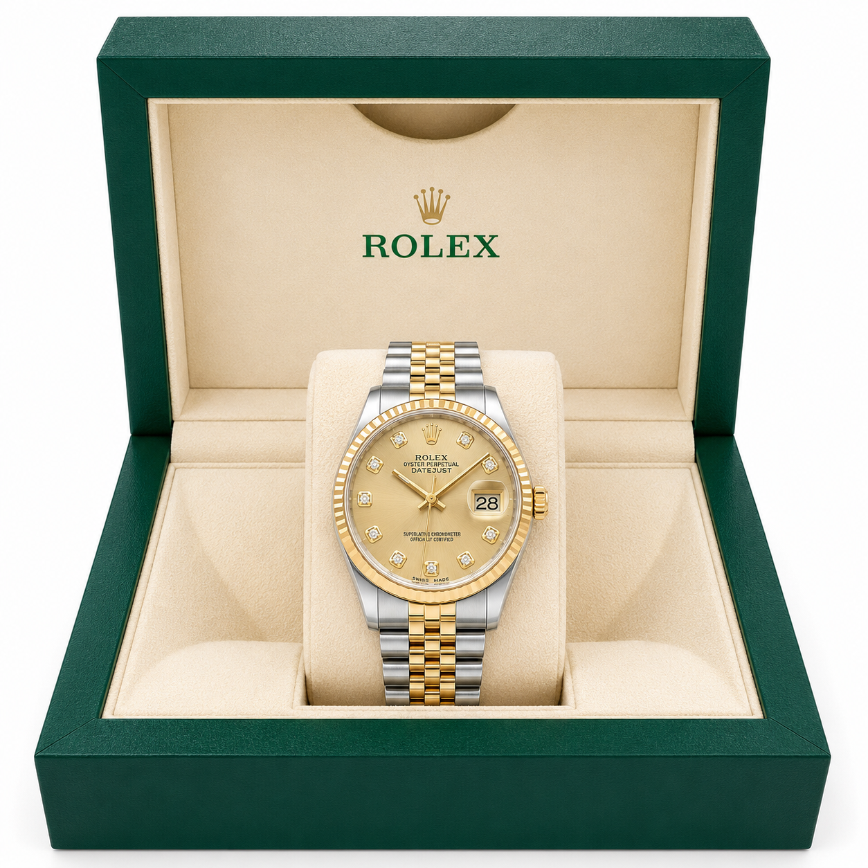 Rolex Datejust Watch | 31MM | Champagne Diamond Dial  | Jubilee Band