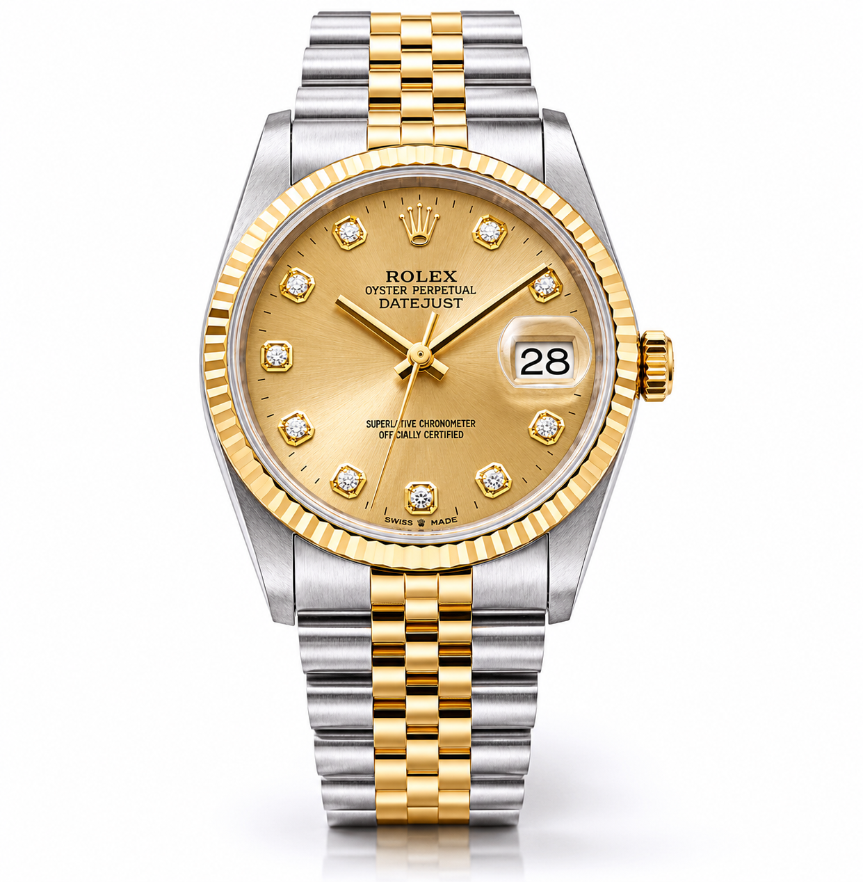 Rolex Datejust Watch | 31MM | Champagne Diamond Dial  | Jubilee Band