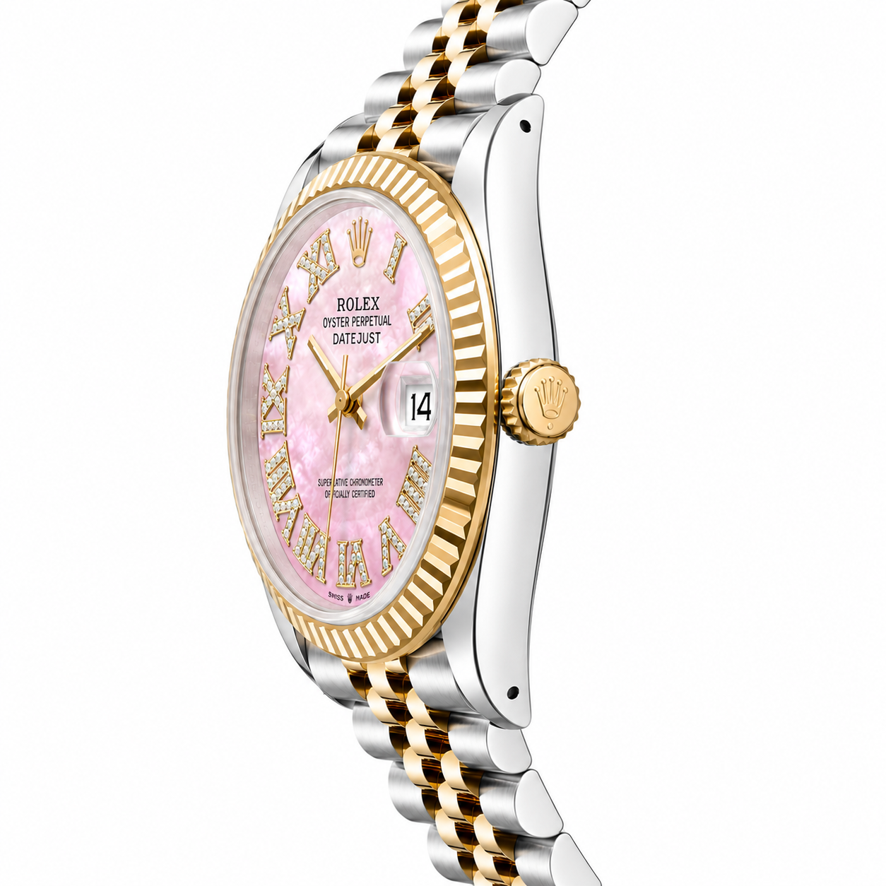 Rolex Datejust | 36MM | Roman Pink Diamond Dial | Two Tone |  Jubilee Band 16013