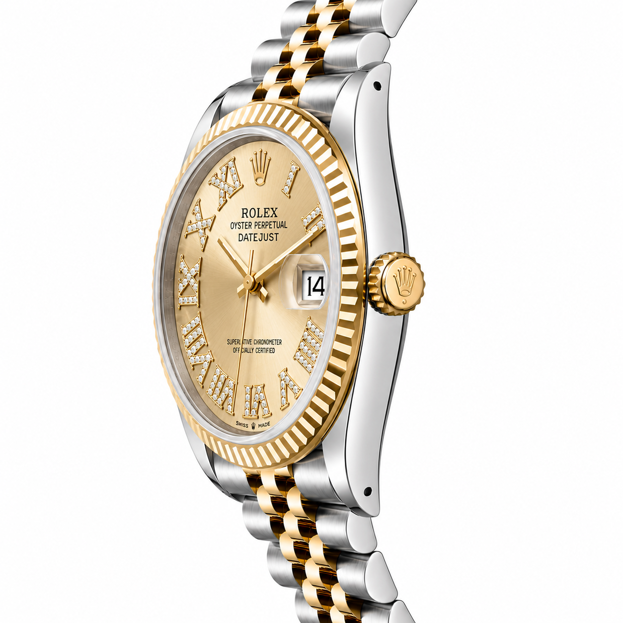 Rolex Datejust | 36MM |  Roman Champagne  Diamond Dial | Two Tone |  Jubilee Band 16013