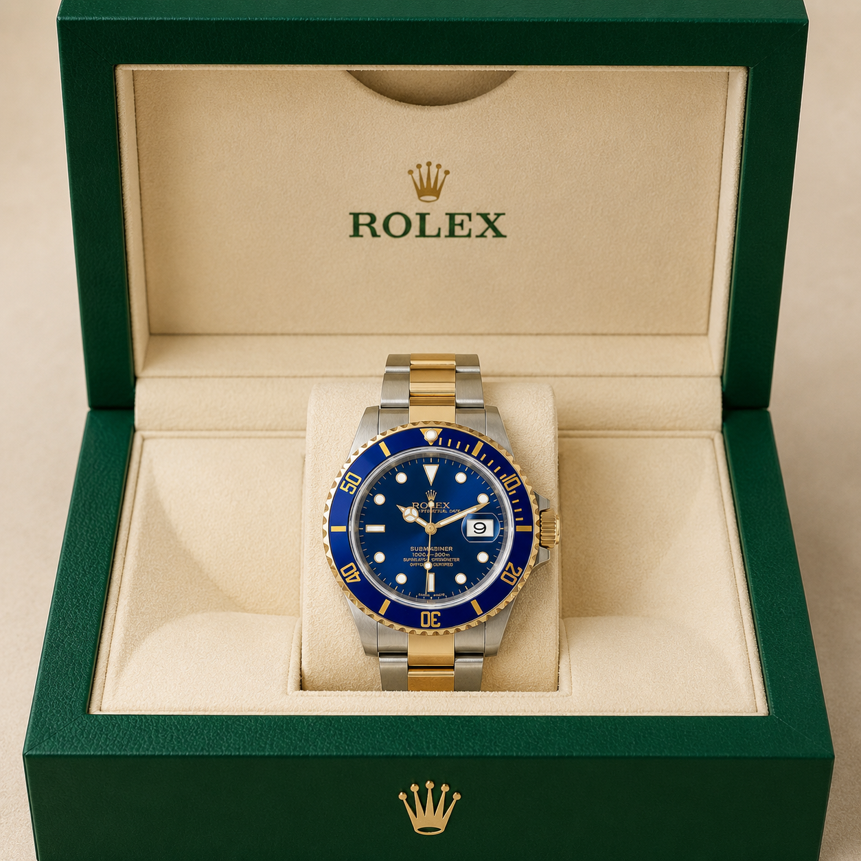 Rolex Submariner 16613lb Watch for Men | 40MM | Blue Dial | Steel Yellow Gold | 18K