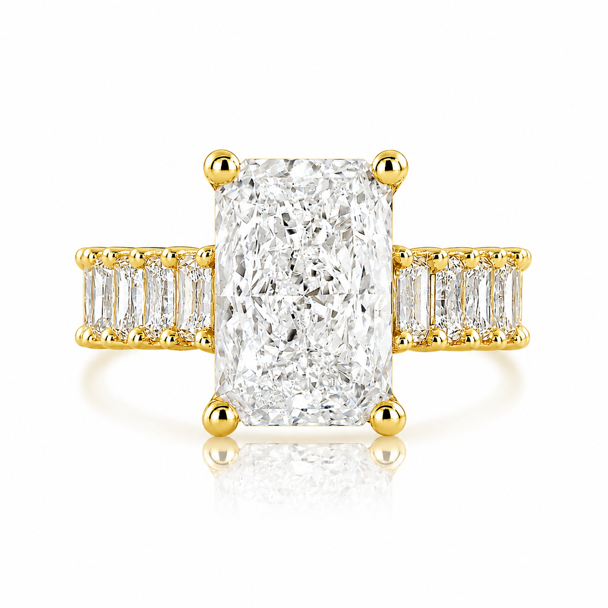 7.00 E VS1 Radiant Lab Grown Diamond Engagement Ring 14kt
