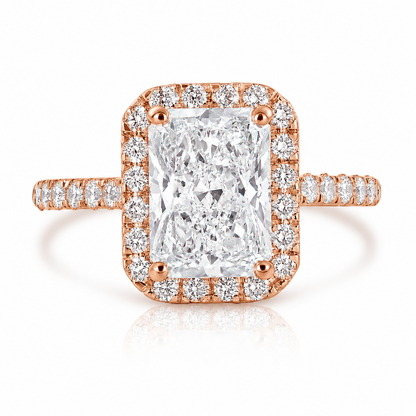 3.82CT E VS1 Radiant Lab Grown Diamond Engagement Ring 14kt
