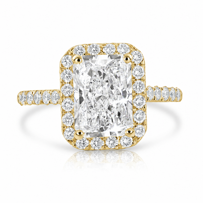 3.82CT E VS1 Radiant Lab Grown Diamond Engagement Ring 14kt