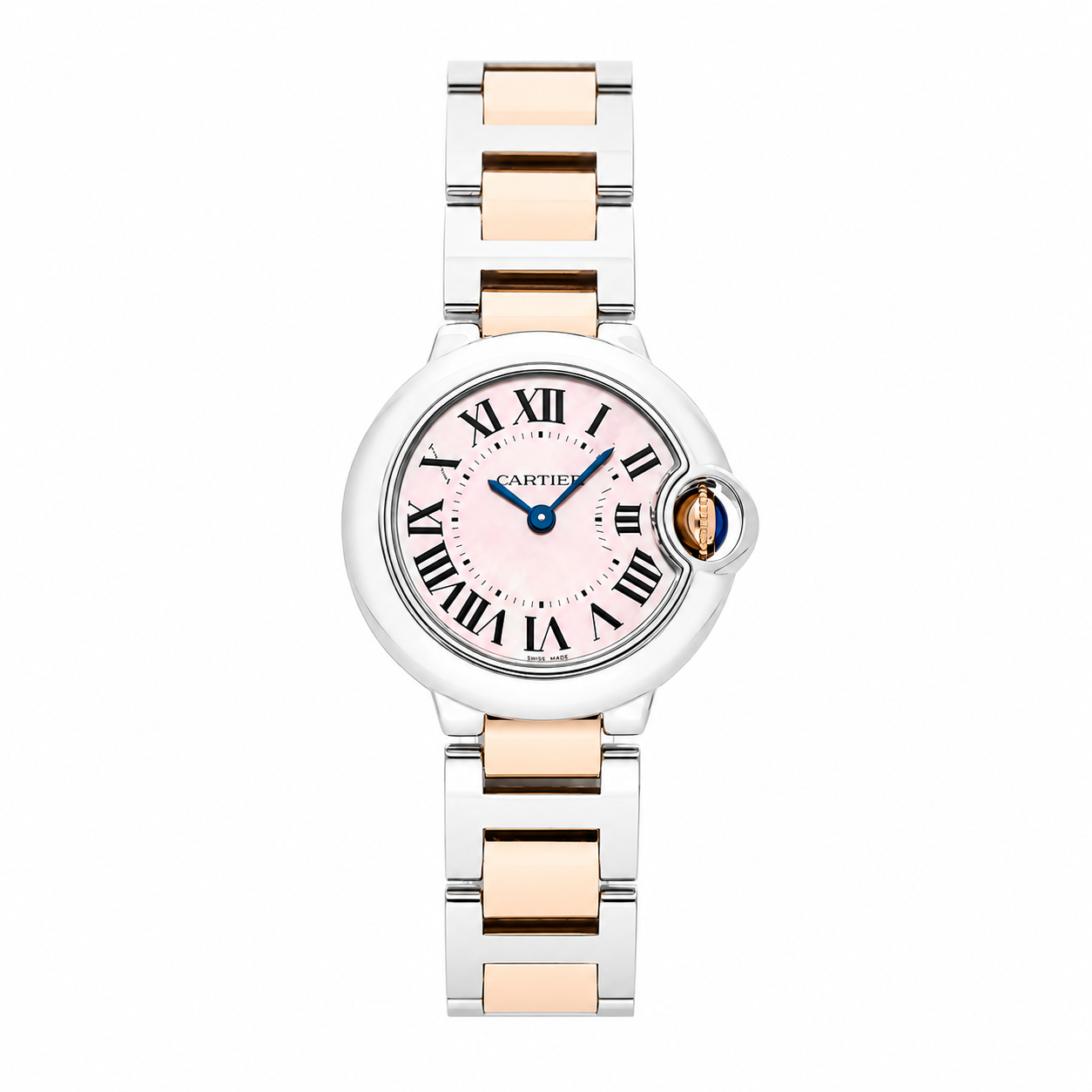 Cartier W2BB0009  Ballon Bleu 28mm 18K Gold Steel MOP Dial Lady's Quartz Watch