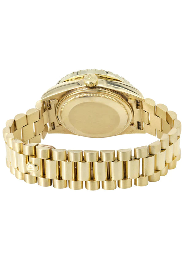 Rolex Day-Date Presidential | Model 18238 | 18K Yellow Gold | 36MM | Diamond Bezel | Red Diamond Roman Numeral