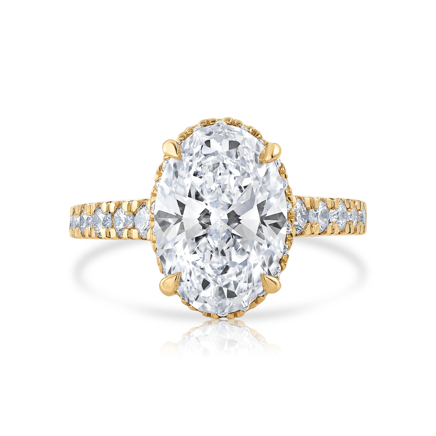 4.75CT E VS1 Oval Lab Grown Diamond Engagement Ring 14kt