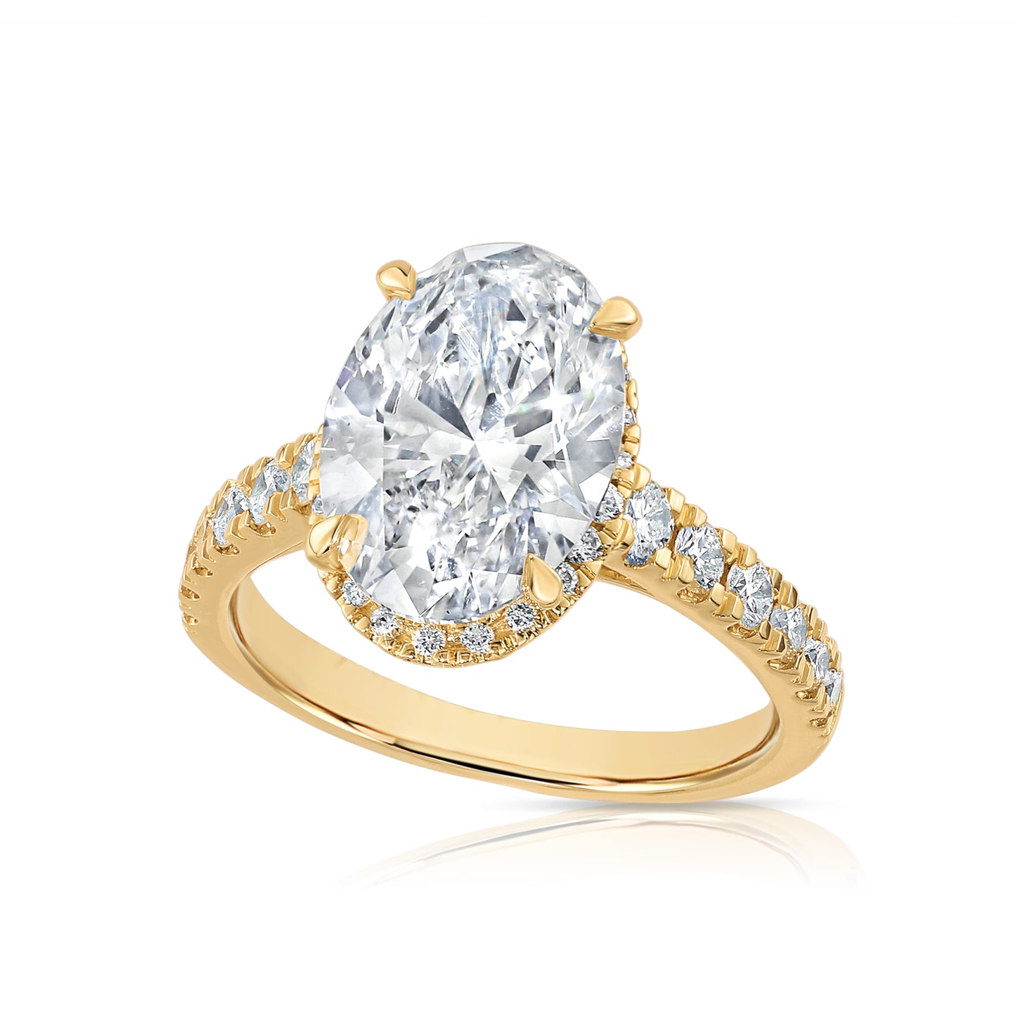 4.75CT E VS1 Oval Lab Grown Diamond Engagement Ring 14kt