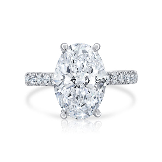 4.89 E VS1 Oval Lab Grown Diamond Engagement Ring 14kt