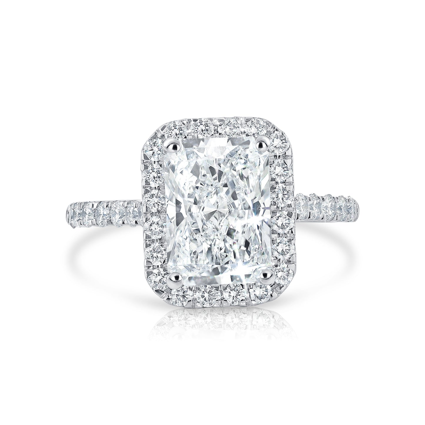 3.82CT E VS1 Radiant Lab Grown Diamond Engagement Ring 14kt
