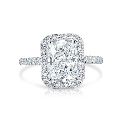 3.82CT E VS1 Radiant Lab Grown Diamond Engagement Ring 14kt