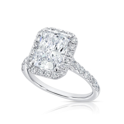 3.82CT E VS1 Radiant Lab Grown Diamond Engagement Ring 14kt
