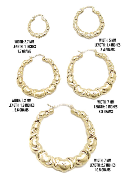 10K Womens Gold Hoop Earrings | Customizable Size