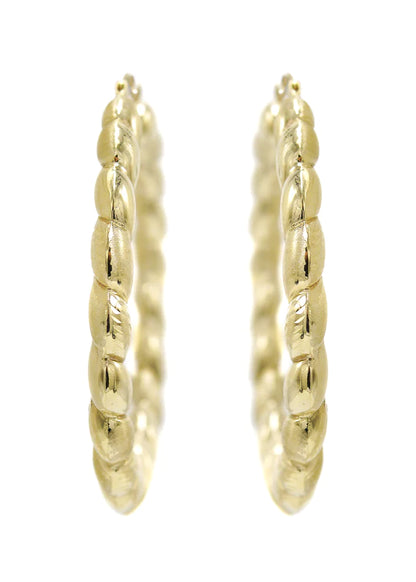 10K Womens Gold Hoop Earrings | Customizable Size