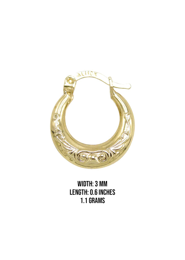 10K Womens Gold Hoop Earrings | 3MM