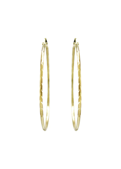 10K Womens Gold Hoop Earrings | Customizable Size | 1.5MM