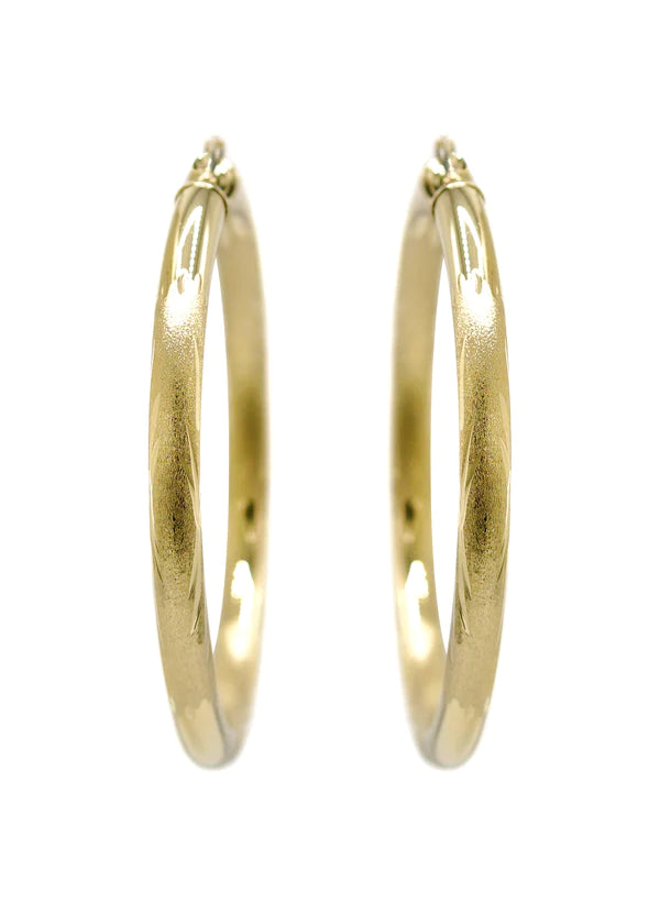 10K Womens Gold Hoop Earrings | Customizable Size | 5MM