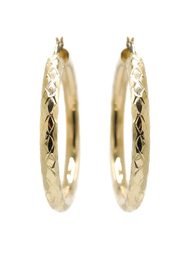 10K Womens Gold Hoop Earrings | Customizable Size | 5MM