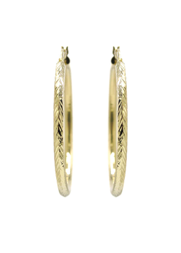 10K Womens Gold Hoop Earrings | Customizable Size | 3MM