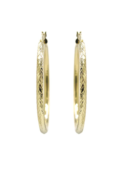 10K Womens Gold Hoop Earrings | Customizable Size | 3MM