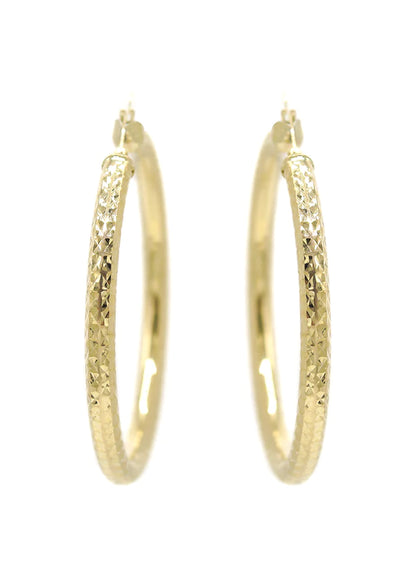 10K Womens Gold Hoop Earrings | Customizable Size | 4MM