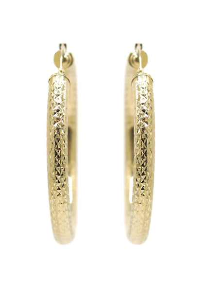 10K Womens Gold Hoop Earrings | Customizable Size | 5 MM